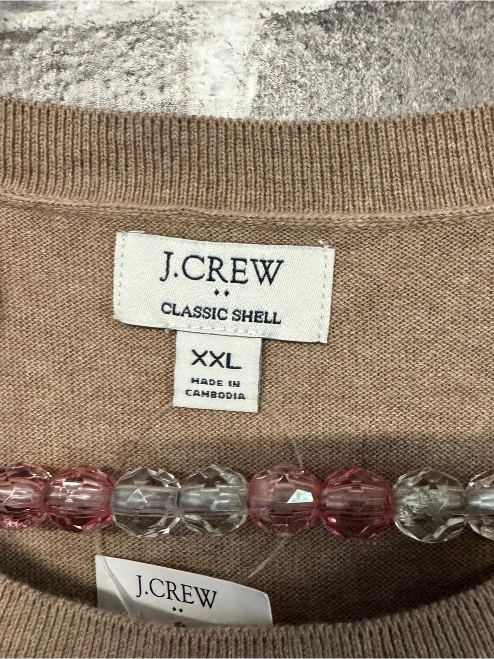 NWT J. Crew Sweater shell Hthr mushroom tan